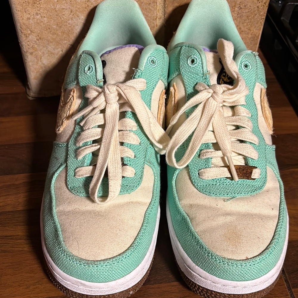 Nike Green and Cream Retro Sneakers
